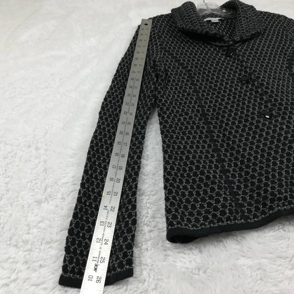 Pendleton Womens Jacket Knit Black Geometric Butt… - image 4